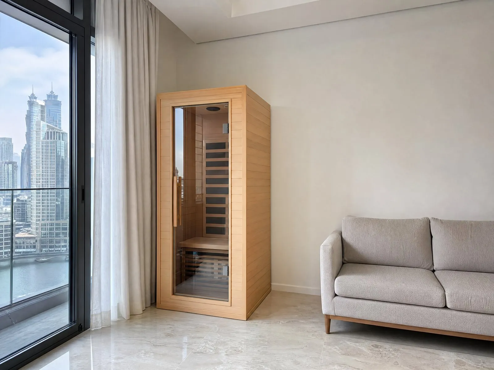 Plug-in infrared sauna, one person
