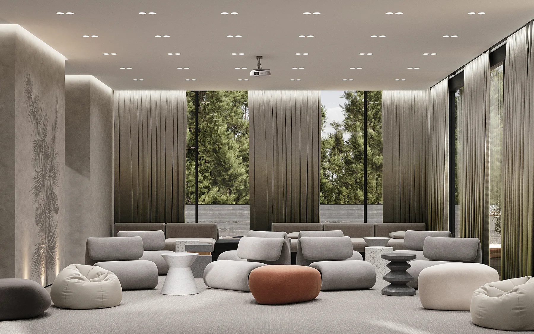 Wellness Interior in a Pine Forest