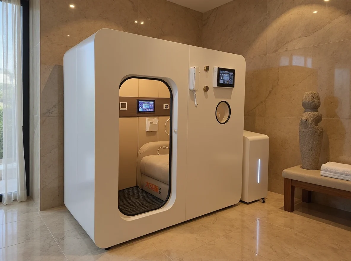 Hard hyperbaric cabin with screen
