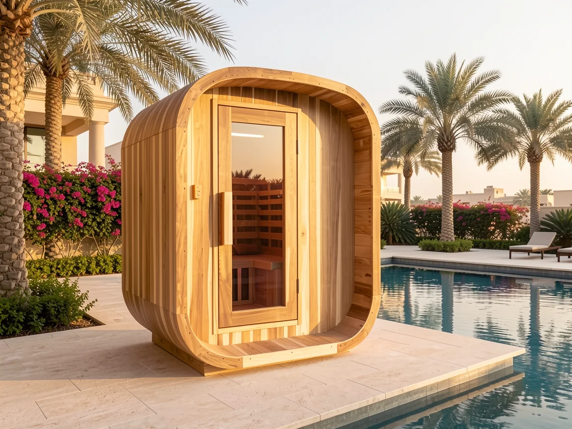 Outdoor infrared sauna for two